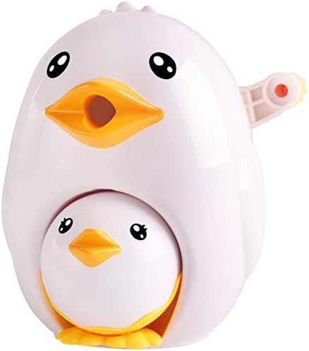 Manual Pencil Sharpener,Quiet for Office,Home and School with Mutifunction Cute Parent-Child Chicken Design (White)