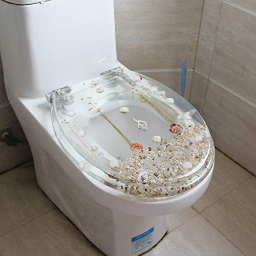 Toilet Lid Toilet Seat, U-V Type Universal Toilet Seat Cover European Style Resin Muted Multi-Color Thicker With Two Fitting Kits,J