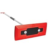 Snow Joe SJBLZD-LED-RED 4-In-1 Telescoping Snow Broom + Ice Scraper | 18-Inch Foam Head | Headlights (Red)