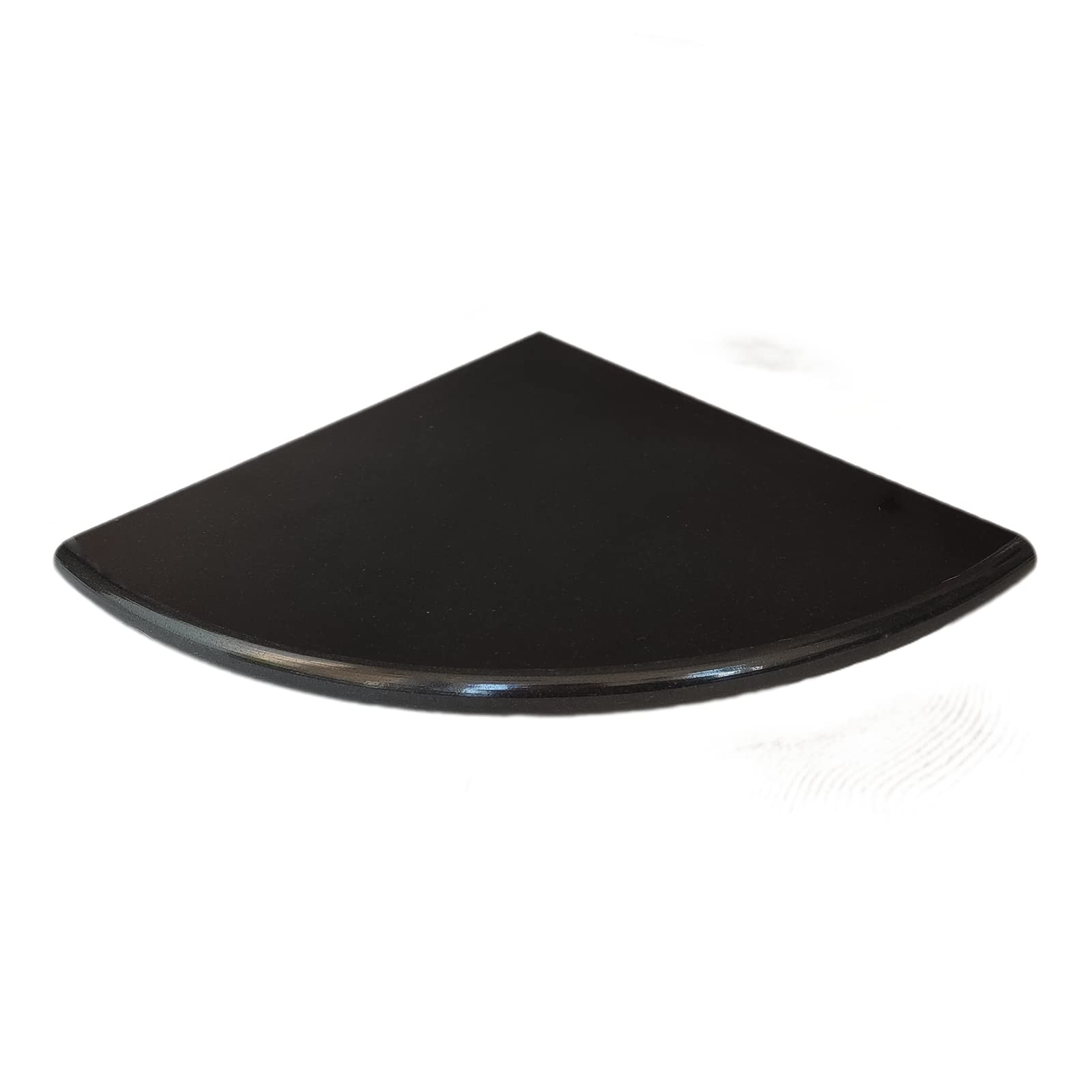 Photo 1 of GEOONA 9 Inch Black Marble Corner Shower Shelf for Bathroom, Granite Stone Corner Shelves Both Side Polished for Bath Wall Mounted,Tiled Shower Walls (1Pcs - Black)