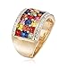 Ross-Simons 3.60 ct. t.w. Multicolored Sapphire and .21 ct. t.w. Diamond Ring in 14kt Yellow Gold