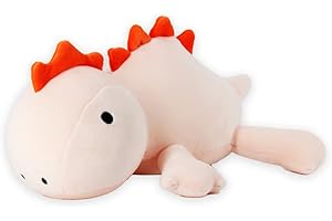 MerryXD Weighted Dinosaur Plush Pillow, Pink 16 Inch Weighted Dino Plushie and Throw Pillows, Super Soft Cartoon Hugging Toy Gifts for Kids & Adults, 1.6 lbs