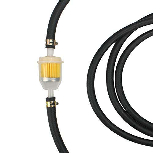 IZOKEE 1/4" Inch ID Fuel Line Set - 2 Meter / 6-Foot ¼ Inch Fuel Line + 2 Pcs 1/4 Inch & 5/16 Inch Fuel Filters + 10 Pcs 2/5" ID Hose Clamps for Kawasaki Kohler Briggs & Stratton Small Engine - Thumbnail 3