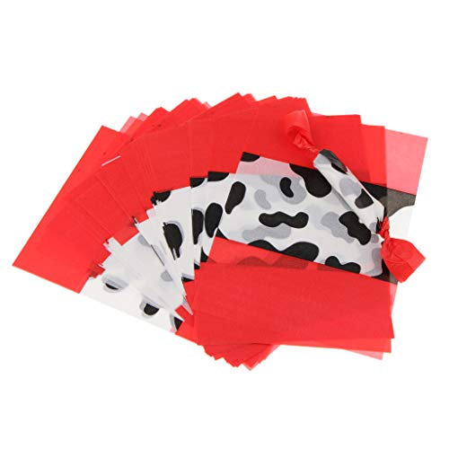 Fenteer (1000pcs) Black Dairy Cattle Pattern Waterproof Wax Paper Food Candies Gifts Wrapping - Red, 9x12.5 cm