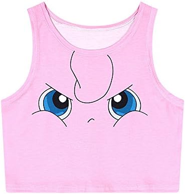 Pokemon Go! Women Bustier Crop Top Skinny T-Shirt Sports Dance Tops Vest Tank