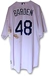 Brian Barden Team Issue Jersey Dodgers Home White 2013 #48 MLB Pine Tar HZ844096 - MLB Game Used Jerseys