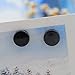 MJartoria Round Black Acrylic Magnetic Clip On Stud Earrings (Black, 11mm x 3mm)