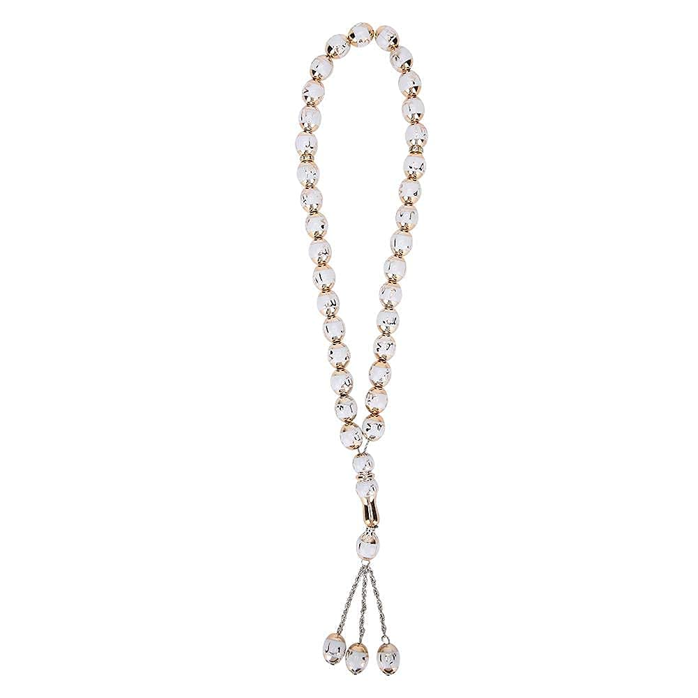 Biitfuu 33 Muslim Beads Tibetan Prayer Beads Resin Mala Necklace Buddhist Stretch Bracelet Rosary Worship Supplies Accessory, Resin, Carnelian