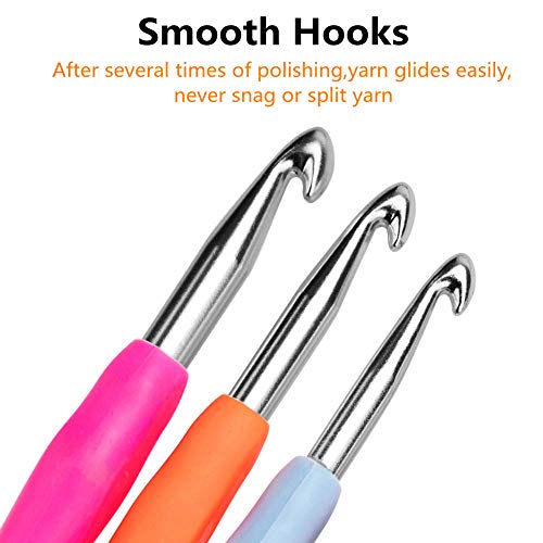 3 Sizes+Ergonomic+Crochet+Hooks+Needles