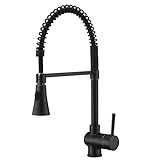Avola Single Lever Solid Brass Kitchen Sink Faucet, Oil Rubbed Bronze,High Arc Swivel Pull Down Spout Mixer Bar Faucet