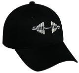 Embroidered Barbell Baseball Cap - Black (Black)