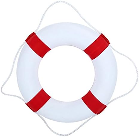 CHIHAO Swim Foam Ring Buoy Swimming Pool Safety Life Preserver W/nylon cover kid child adult（50cm diameter ） (red)