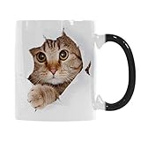 Heat Changing Mug, Caliamary Funny Cat Heat