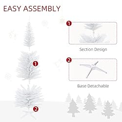 HOMCOM 6' Artificial Pencil Christmas Tree, Slim