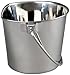 Advance Pet Products 4 Quart Heavy Duty Stainless Steel Flat Side Bucket | Durable Food & Water Pail for Dogs, Cats, Kennels, Cages and Critter Crates | Multi-Purpose Bucket