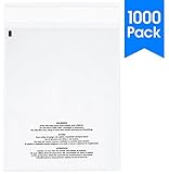 1000 Count - 6" X 9" Self Seal 1.5 Mil Clear Poly Bags with Suffocation Warning, Permanent Adhesive & Premium Durability (Other Sizes Available)