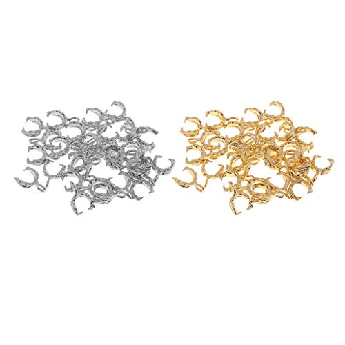 perfektchoice 30 Pack Metal Pinch Clip Bail Clasp Dangle Charm Bead Pendant Connector Findings for Jewelry Making Necklace Chain, DIY Dangle Hair Chopsticks - White K, 1cm