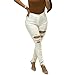 VICVIK Women High Waist Knee Skinny Distressed Ripped Boyfriend Jeans Denim Pants