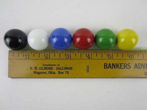 Big Game Toys~60 Large 1" (25mm) Replacement Solid Glass Marbles for Chinese Checker, Aggravation, Wahoo Board Game (10 Each of Red, Blue, Yellow, White, Green, Black)
