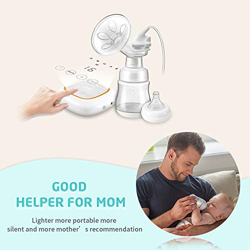 Double Electric Breast Feeding Pumps Pain Free Strong Suction Power Touch Panel with USB Charging Battery LED Display BPA Free