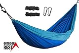 Outdoor rest Lightweight Parachute Nylon Single Hammock for Camping, Travel and Backpacking: Camp with Ease. Nicexx(TM) (Blue)