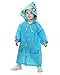 Children Kids Cute Cartoon Waterproof Hood Raincoat Poncho Jacket Rain Coat Suit Fit for Age 3-8 Years Old Blue