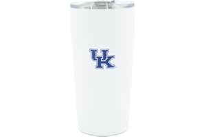 Decorvo Officially Licensed Collegiate Stainless Steel Tumbler - Double Walled Insulated Travel Thermos with Slide Lid - 18 oz (Kentucky Logo - White)