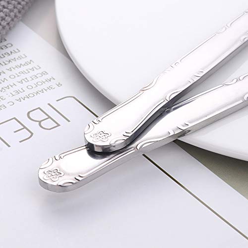 BUY&USE 8.5 Inch Dinner Knives Table Dinner Knife Stainless Steel Rose Pattern Flatware Set Pack of 12 for Restaurant Catering Commercial Quality Silverware Dinnerware Set