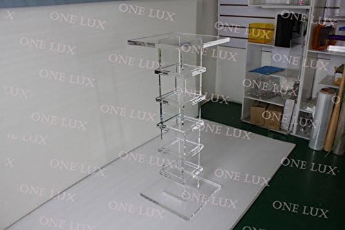 ONELUX Clear Acrylic Pedestal,Quality Lucite Sculpture Stand,Square Console Tables