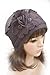 Flower Trimmed Womens Wool Beanie Cap Dress Crochet Hat A125