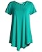 Esenchel Women's V-Neck Swing Shirt Casual Tunic Top for Leggings XL Teal Green