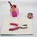 Handheld 1/4 Inch Hole Paper Punch Puncher with Pink Grip（ Heart）