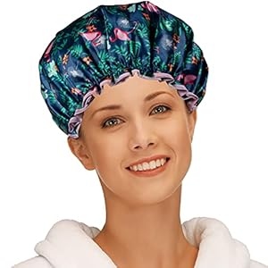 Satin-Bonnet-Shower-Cap-for-Women-Long-HairLarge-Shower-Cap-for-kids-Sleep-Cap-Hair-Bonnet-Reusable-Shower-Hat-Double-Layer-Waterproof-Bath-Hair-Cap-Girls-Head-Cap-Ladies-Spa-Salon Satin Bonnet Shower Cap for Women Long Hair,Large Shower Cap for kids Sleep Cap Hair Bonnet Reusable Shower Hat Double…