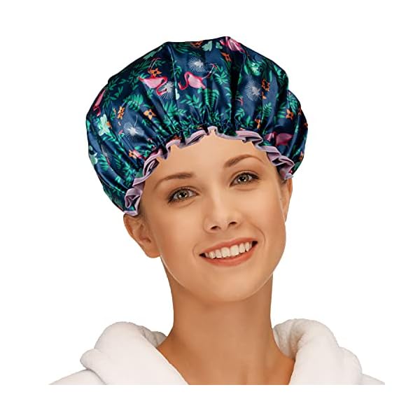 Satin-Bonnet-Shower-Cap-for-Women-Long-HairLarge-Shower-Cap-for-kids-Sleep-Cap-Hair-Bonnet-Reusable-Shower-Hat-Double-Layer-Waterproof-Bath-Hair-Cap-Girls-Head-Cap-Ladies-Spa-Salon Satin Bonnet Shower Cap for Women Long Hair,Large Shower Cap for kids Sleep Cap Hair Bonnet Reusable Shower Hat Double…