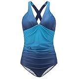 SUDILO Women's Plus Size One Piece Swimsuits High Cut Monokini Bikini Swimwear Bathing Suits