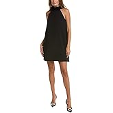 Trina Turk Women's A Line Halter Dress with Feather Trim