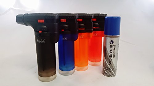 Eagle 4in Torch Lighter Pack of 4 with FREE LAL butane can