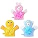 Bath and Shower Loofah Sponge For Kids,Non-toxic,Skin-friendly Soft Terry Cloth Bath Puppet,Wash Cloth,Bath Mitt,Bath Mitt,Terry Cloth Bath Mitt Set of 3,Cute Face Design(Cartoon Rabbit/Duck/Bear)