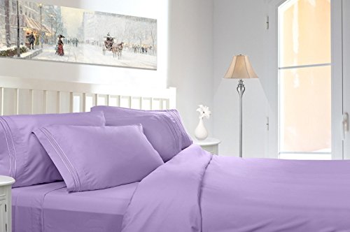 Egyptian Comfort 1800 Count 4 Piece Deep Pocket Bed Sheet Set (King, Lavender)