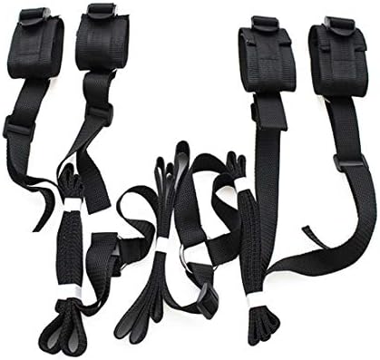 Under the Bed Restraints Kits with Soft and Durable Nylon Cuffs for Ankle and Hand-Adjustable Hand Cuffs Straps.