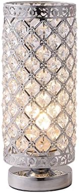 Table Lamp Crystal Polished Chrome Finish Bedside Light with LED Bulb,E27 Base for Living Room Bedroom…