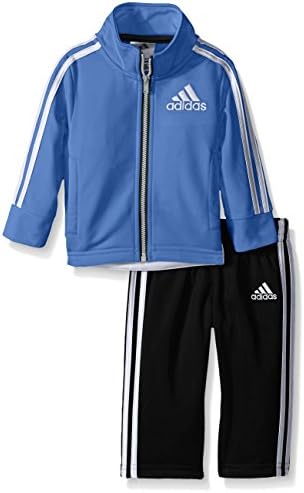 adidas Baby Boys' Tricot Jacket and Pant Set, Light Marina, 18 Months