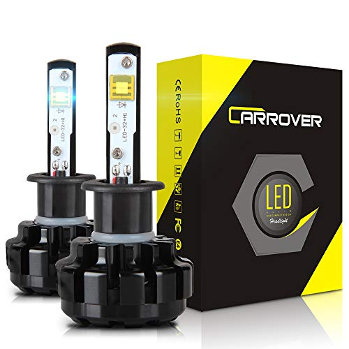 CAR ROVER H1 LED Headlight Bulbs, XHP50 CREE Chips, 60W 9600LM 6000K Extremely Bright Conversion Kit