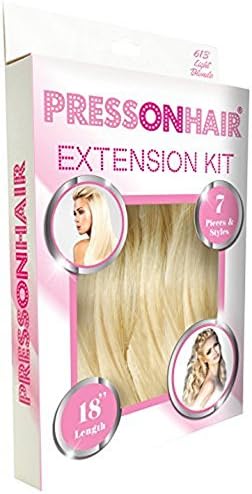 Press On Hair 7 Piece Extension Kit, Light Blonde
