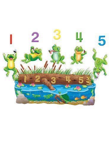 Little Folk Visuals LFF-703 Five Speckled Frogs Felt Figures For Flannel board Stories