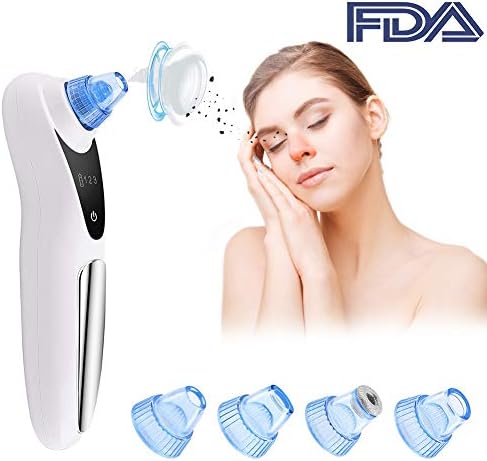 Black Head Cleaning Tool, Professional Rechargeable Blackhead Vacuum Remover Suction Skin Pore Cleanser, Blackhead Remover Vacuum With 4 Replacement Head for Men and Women