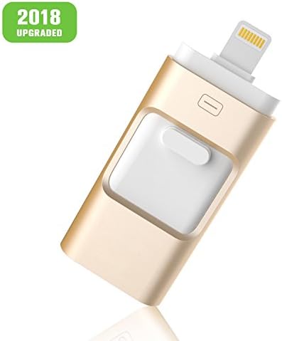 GEEKERS iOS USB Flash Drives for iPhone 32GB [3-in-1],Lightning OTG Jump, Drive,External Micro Memory Storage Pen Drive,Blue