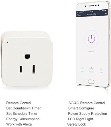 lifepot Wifi Wireless RemoteControl Timer Switch Smart Plugs That Work with Alexa for Home Automation Via IOS/Android 10A/2200