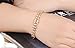 Qinggetme Women Zircon Fine Diamond Plated 18K Gold Wheat Handmade Trinkets Bracelet