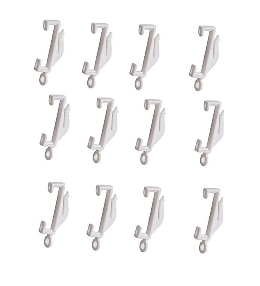 Merriway BH03824 (100 Pcs) Curtain Rail Track Glide Hooks Gliders for White Decorail Integra Track - Pack of 100 Pieces